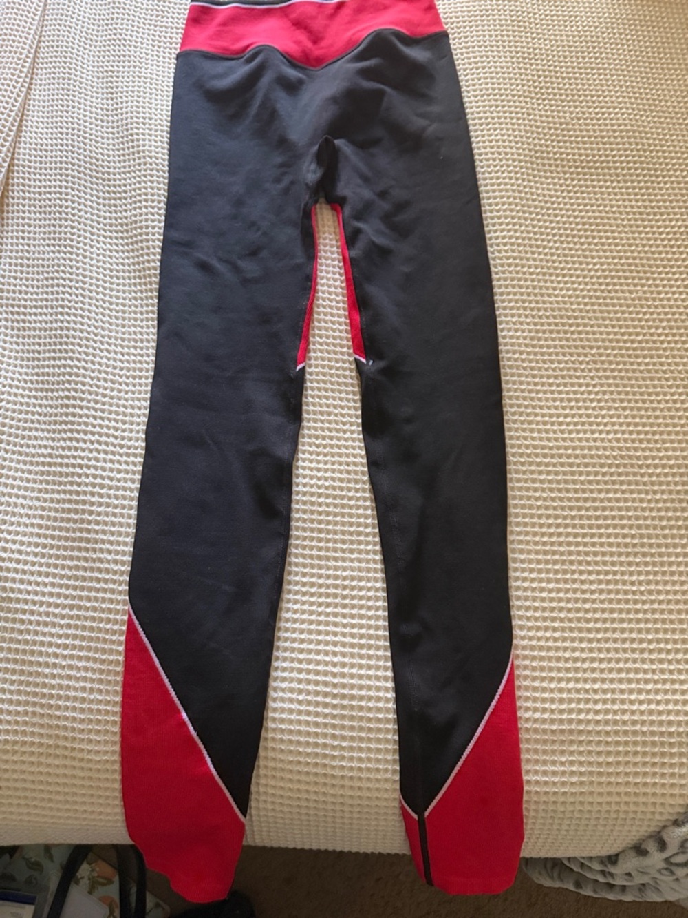PINK Victoria's Secret Black Leggings with Red Accents
